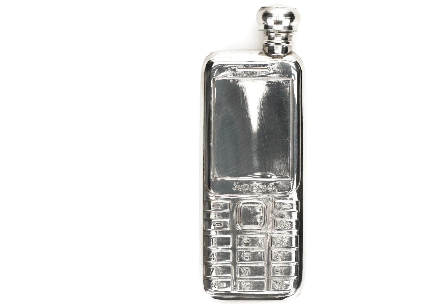 Supreme Burner Phone Pewter Flask Silver