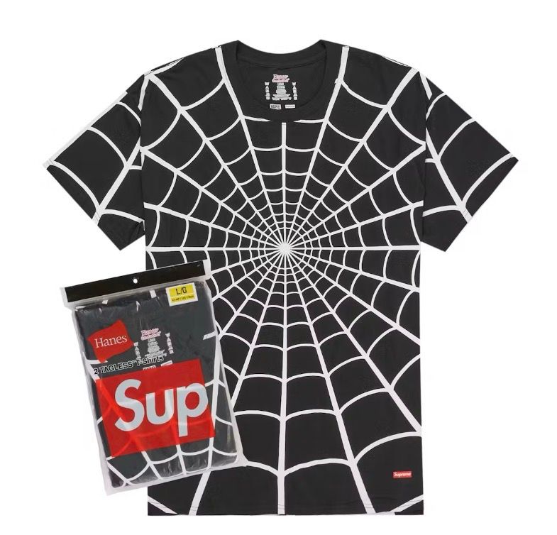 Supreme Hanes Spider-Man Tagless Tees (2 Pack) Black