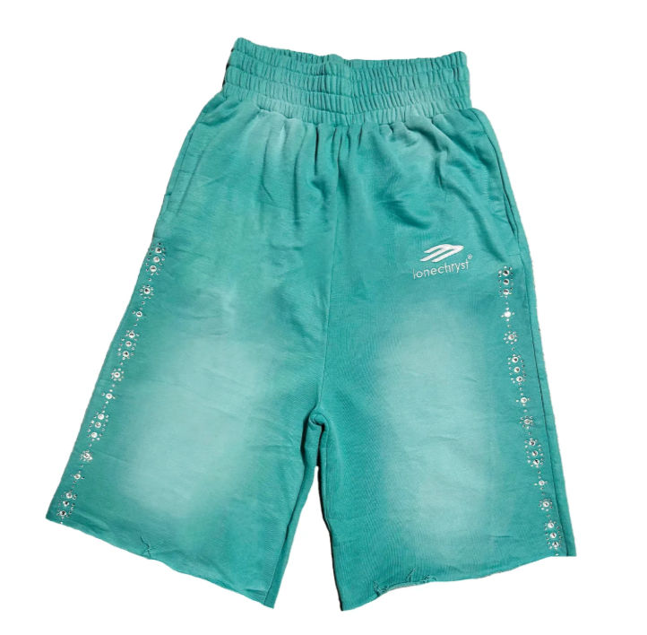 Lonecryst Teal Blue Trance Shorts