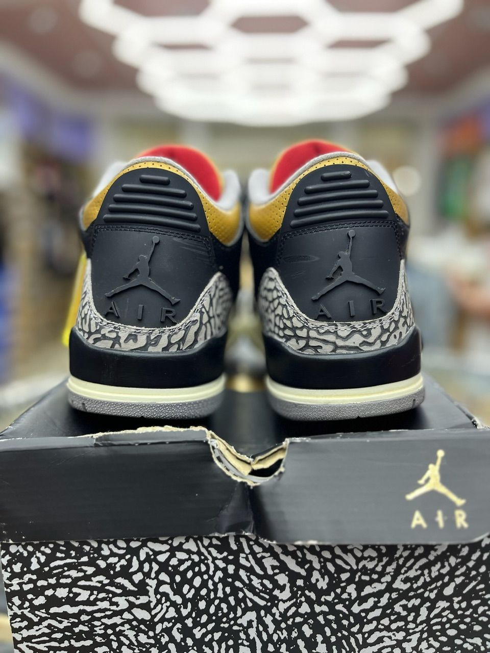 Jordan 3 Retro Black Cement Gold (Women's) - Used/Worn
