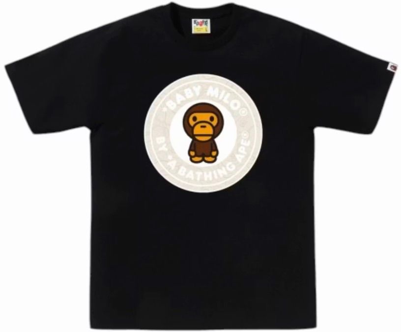 Bape Line Camo Milo Busy Works Tee Black