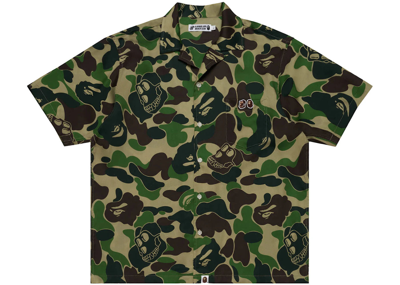 BAPE x Bored Ape Yacht Club Hawaiian Shirt Green