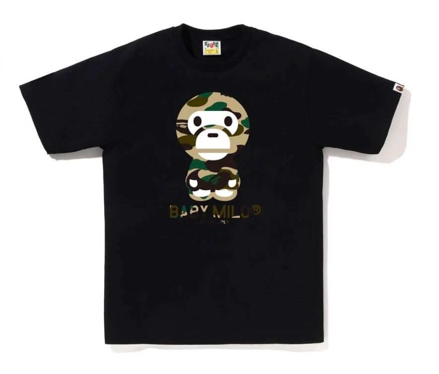 BAPE 1ST Camo Baby Milo Tee Black/Yellow