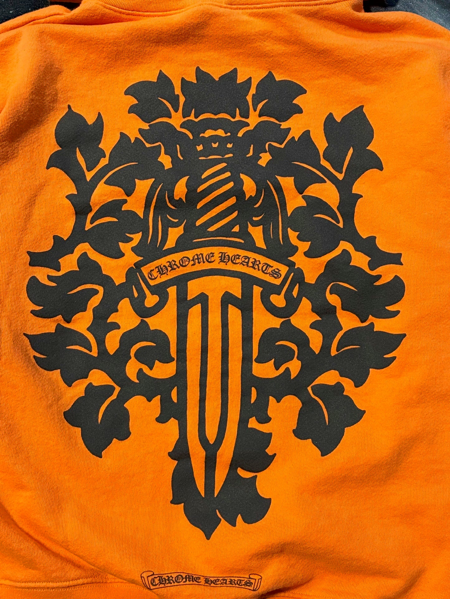 Chrome Hearts Vine Dagger Hoodie 'Orange' - Used/Worn