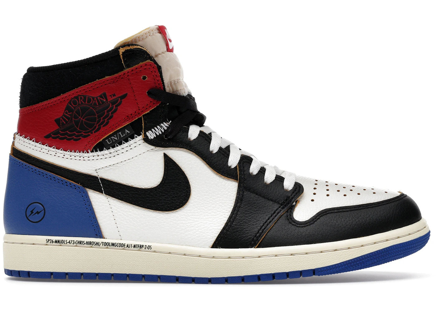 Jordan 1 Retro High OG SP Fragment x Union LA Varsity Red Sport Royal
