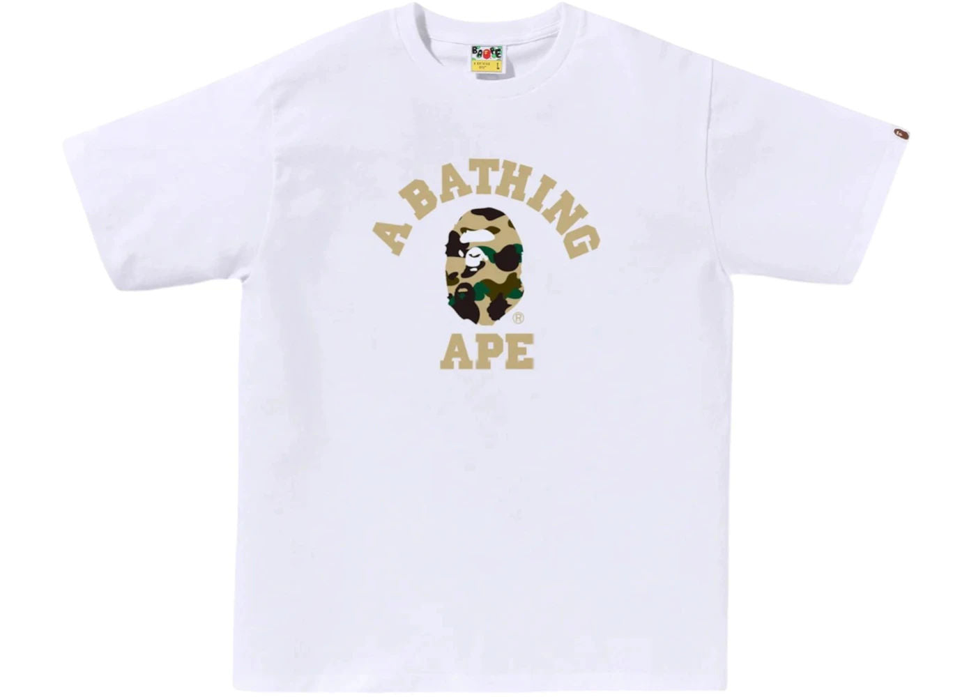 BAPE 1st Camo College Tee (SS26) White/Yellow