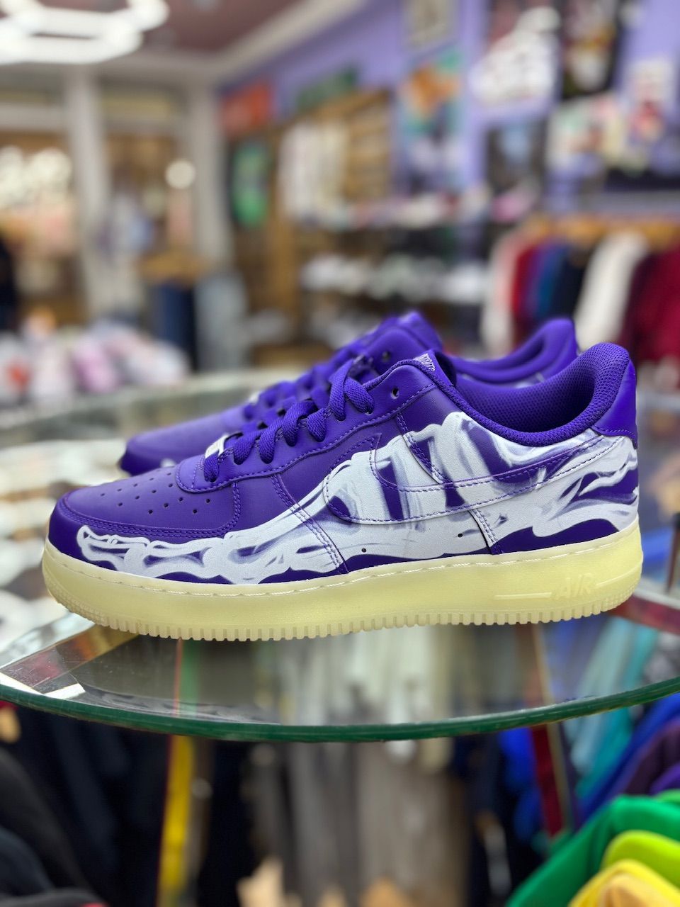 Nike Air Force 1 Low '07 QS Purple Skeleton Halloween (2021) - No Box/Used