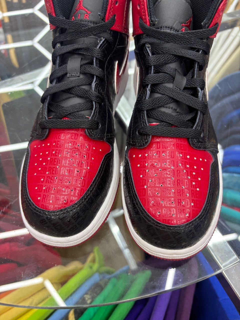 Jordan 1 Mid Bred Text (GS) - No Box/Used