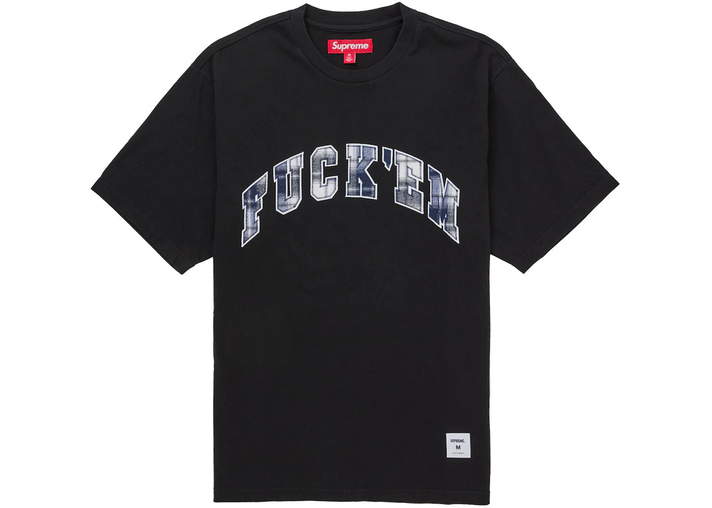 Supreme Fuck Em Plaid S/S Top Black