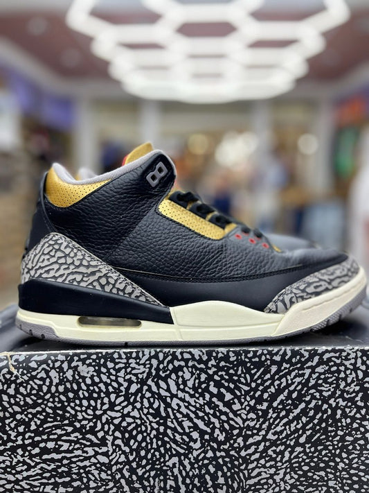 Jordan 3 Retro Black Cement Gold (Women's) - Used/Worn
