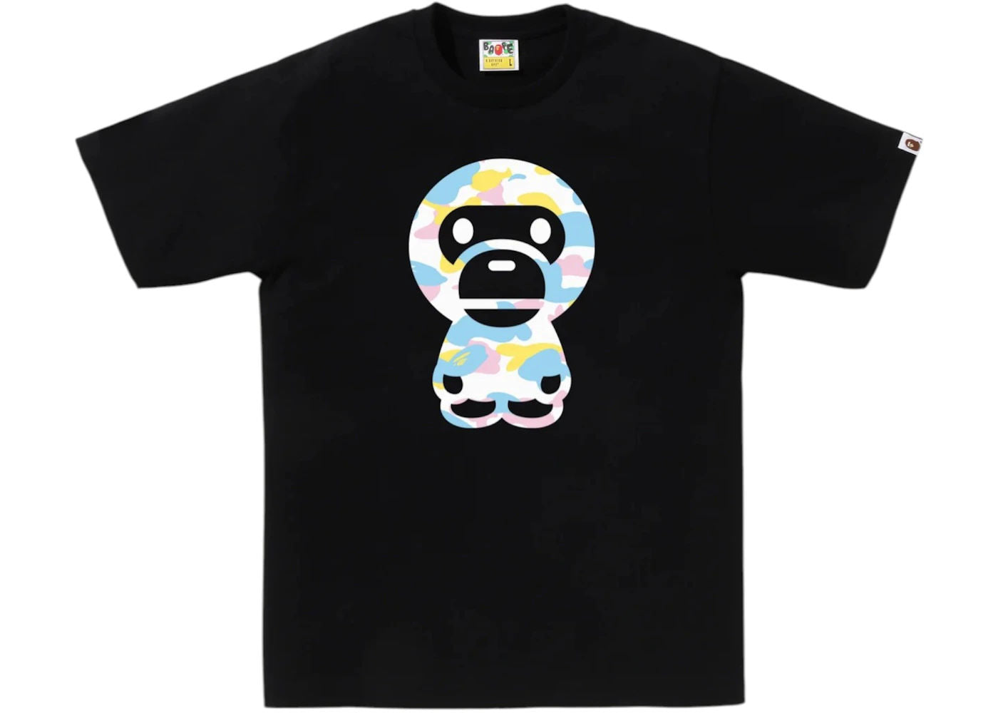 BAPE New Multi Camo Big Baby Milo Tee Black