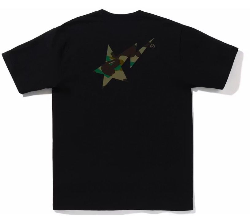 Bape 1st Camo Bape Sta Logo Tee Black