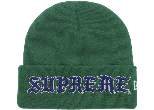 Supreme New Era Old English Beanie Green