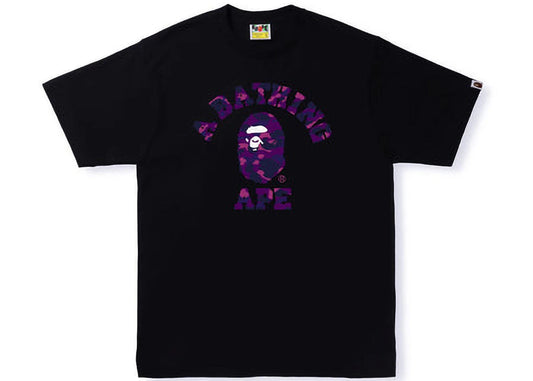 BAPE Color Camo College Tee Black Purple