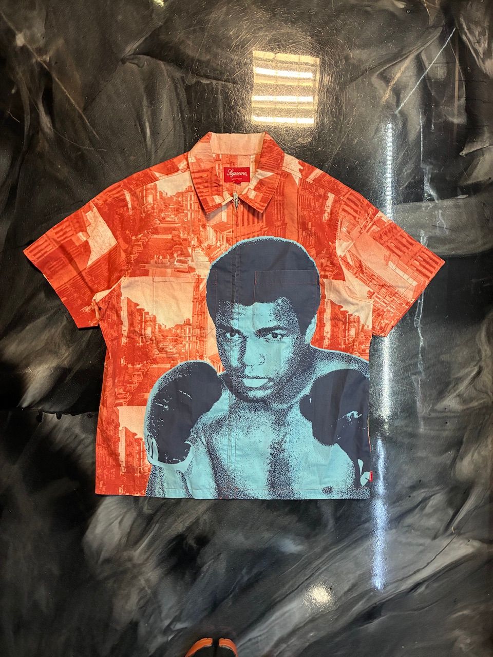 Supreme Muhammad Ali Zip Up S/S Shirt Red