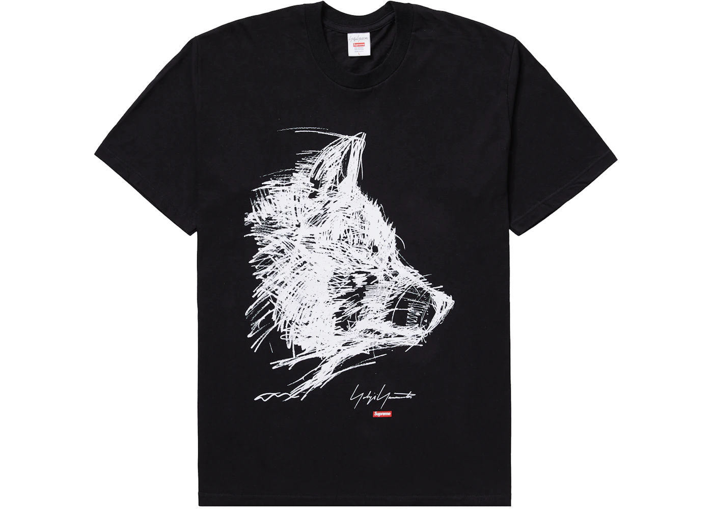 Supreme Yohji Yamamoto Scribble Wolf Tee Black