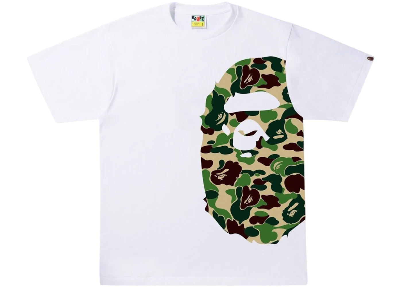 BAPE ABC Camo Side Big Ape Head Tee White/Green