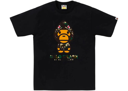 BAPE 1st Camo Milo Shark FZH Tee Black/Yellow