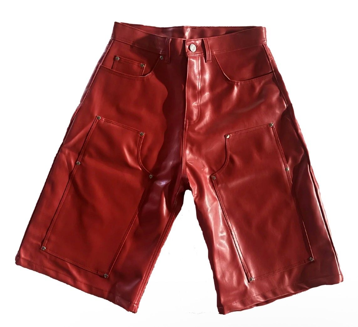 Red Leather Jorts