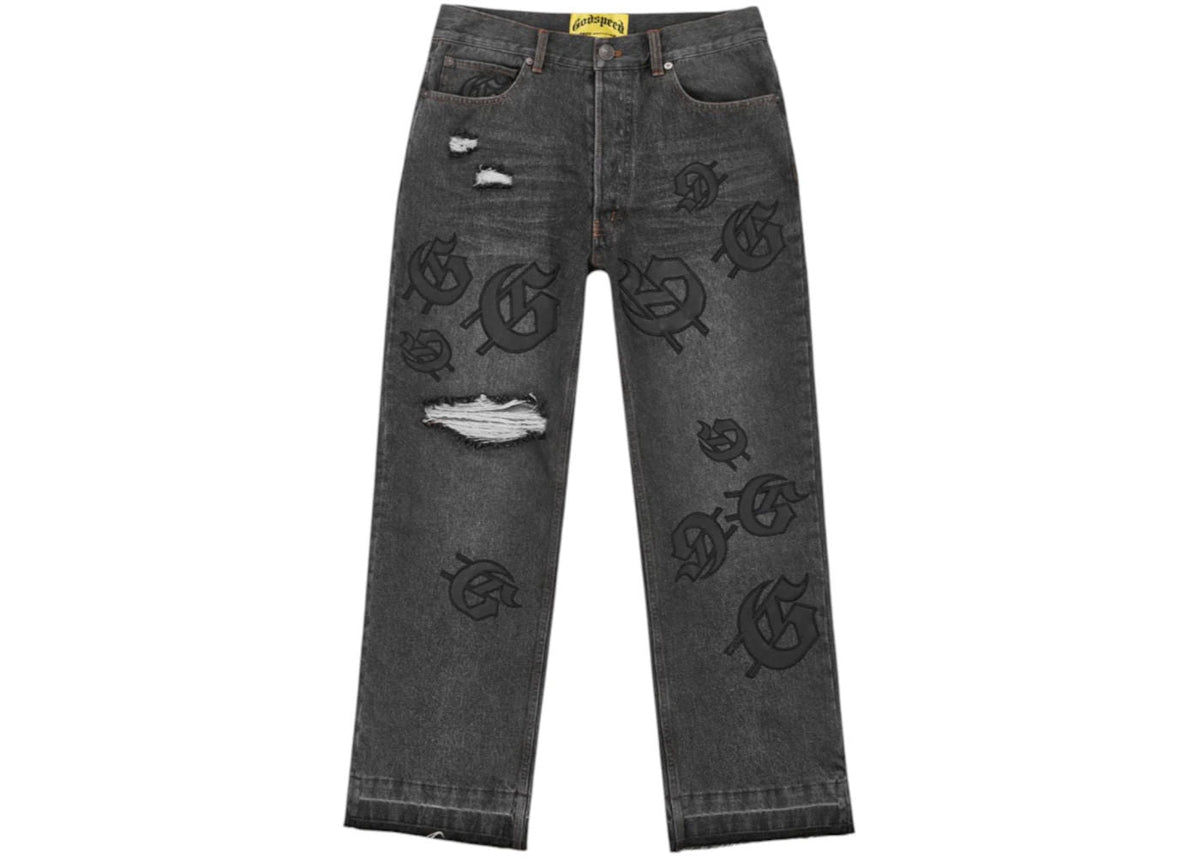 Godspeed Scattered GS Logo Denim Pant Black Wash