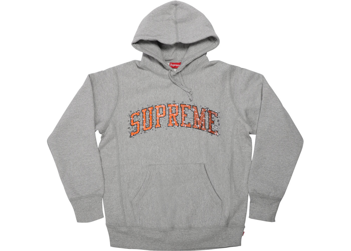 Supreme Water Arc Hooded Sweatshirt Heather Grey - Like New