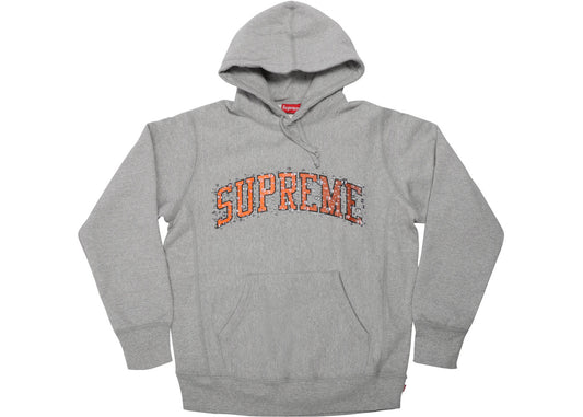 Supreme Water Arc Hooded Sweatshirt Heather Grey - Like New