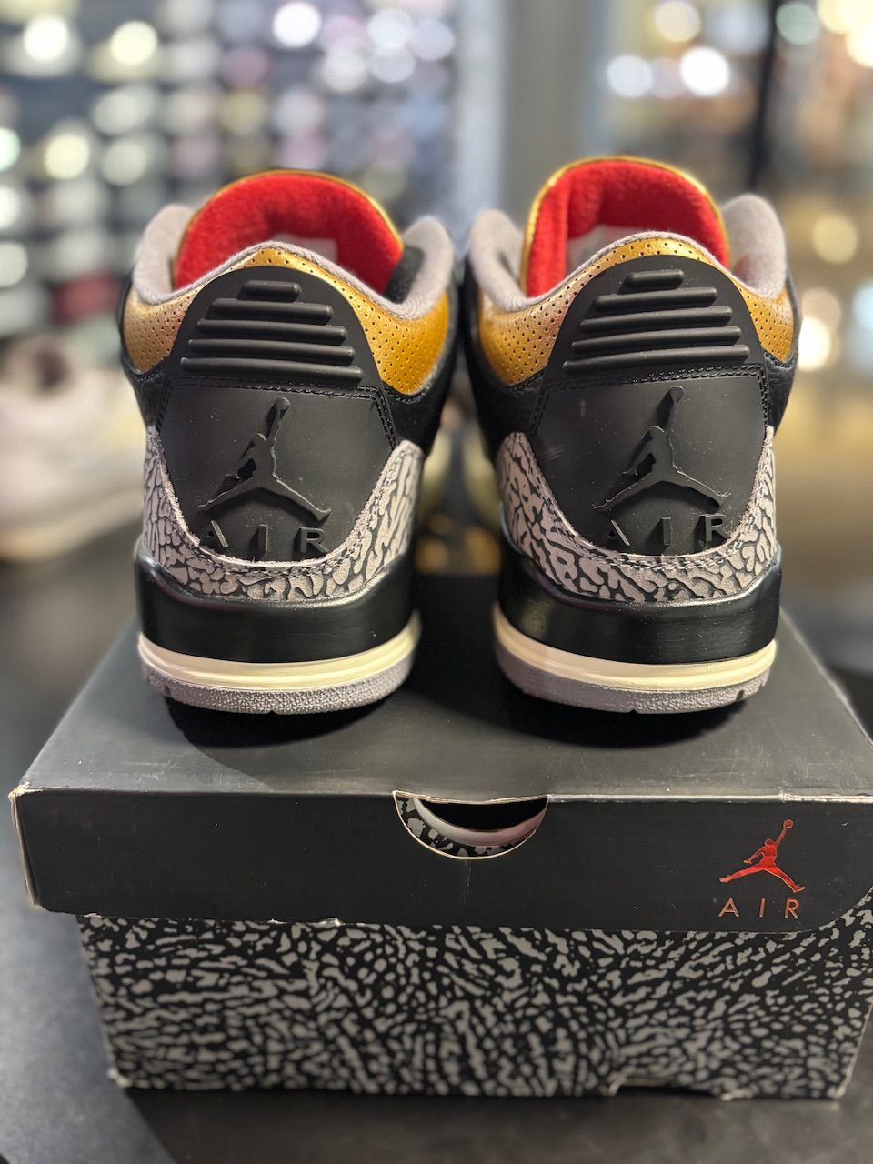 Jordan 3 Retro Black Cement Gold (Women's) - Used/Worn