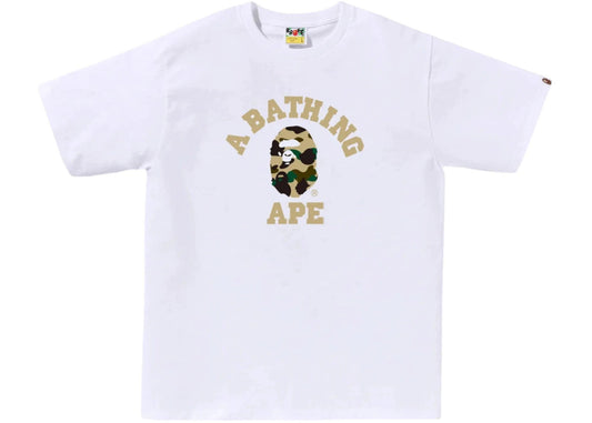 BAPE 1st Camo College Tee (SS26) White/Yellow