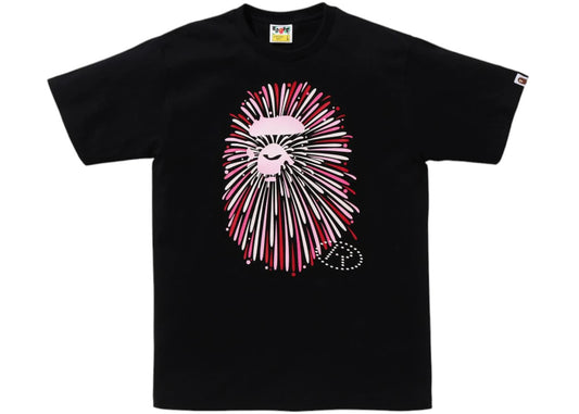BAPE Ape Head Firework I Tee Black/Pink