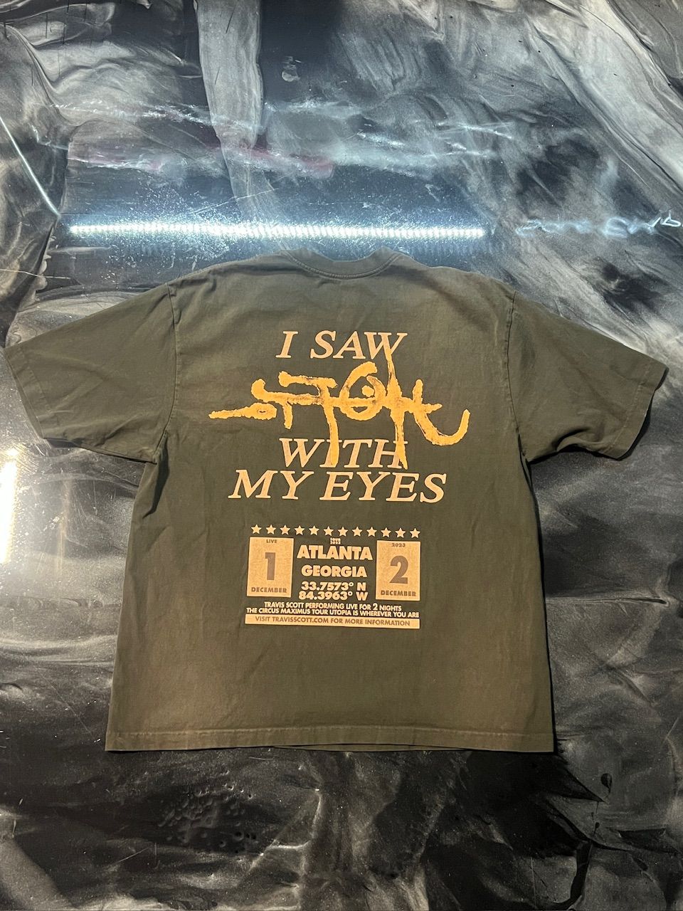 Travis Scott Utopia Is In Austin Circus Maximus Tee Black - Used/Worn