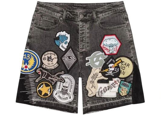 Godspeed Patchwork Denim V2 Shorts Grey