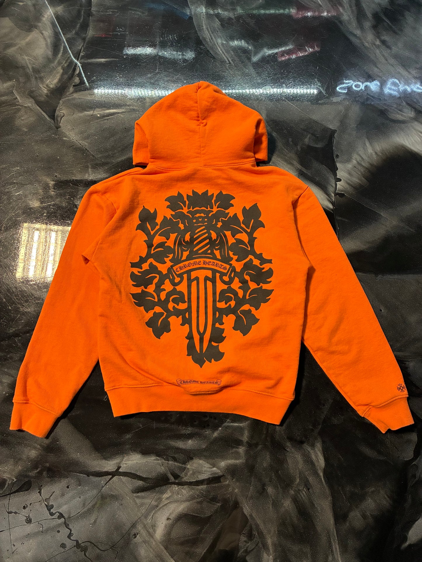 Chrome Hearts Vine Dagger Hoodie 'Orange' - Used/Worn