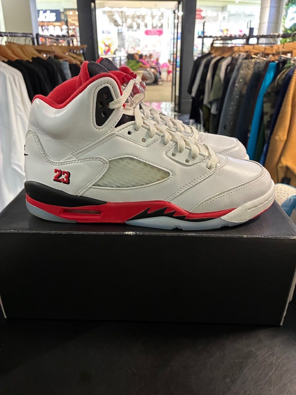Jordan 5 Retro Fire Red Black Tongue (2025) (GS) - Used/Worn
