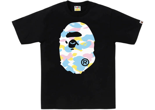 BAPE New Multi Camo Big Ape Head Tee Black