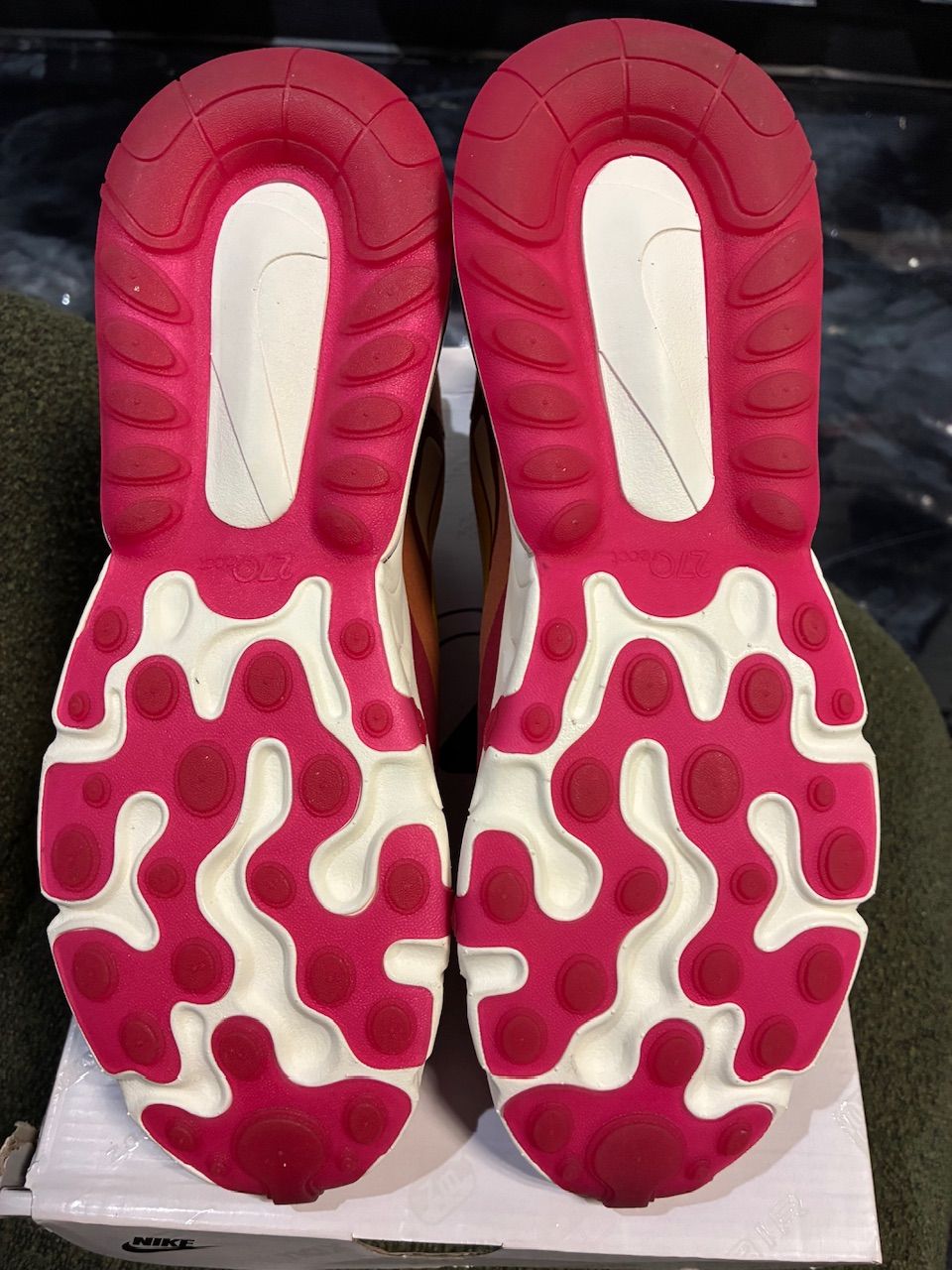 Nike Air Max 270 React Noble Red Team Gold - Used/Worn