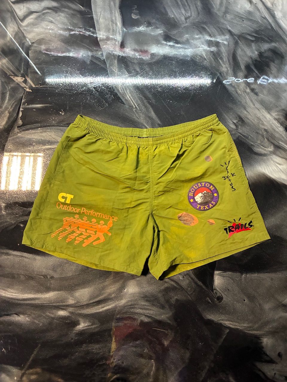 Travis Scott Running Wild Shorts Olive - Used/Worn