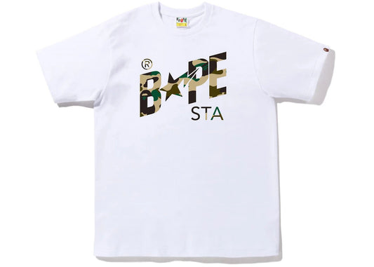 BAPE 1st Camo BAPE Sta Logo Tee (FW22) White Yellow