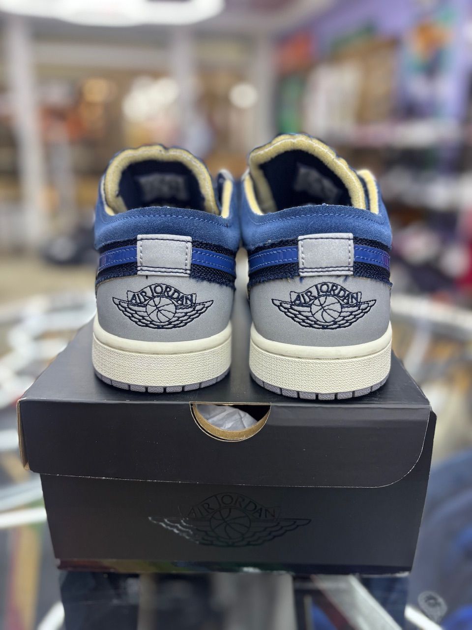 Jordan 1 Low SE Craft Obsidian French Blue Ashen Slate White - Used/Worn