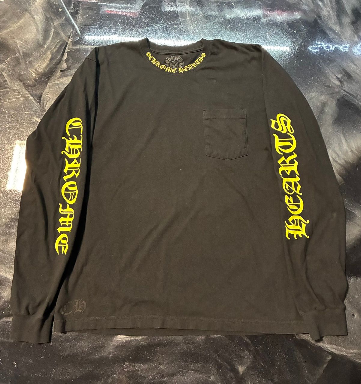 Chrome Hearts Long Sleeve Pocket Crew T-shirt Black/Army Green - Like New